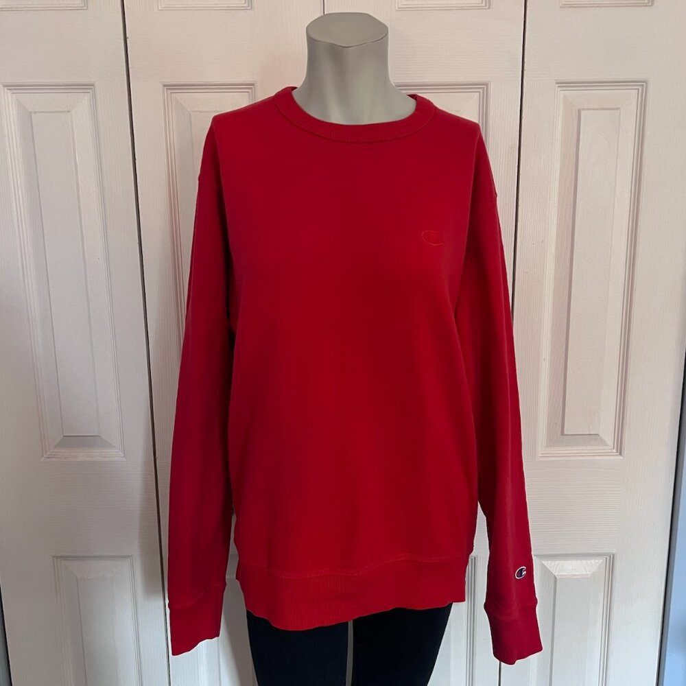 Champion Red Crewneck Sweatshirt Size Medium